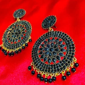 RAJKOT BLACK STONE EARRING